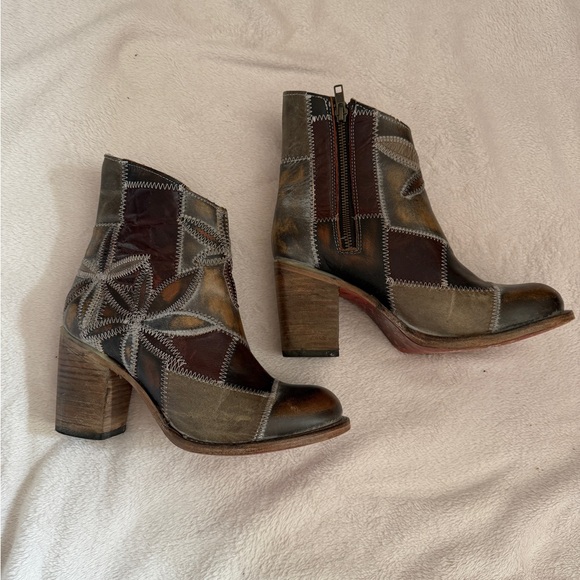 Freebird by Steven Multicolor Patchwork Heeled Boots - Picture 2 of 8